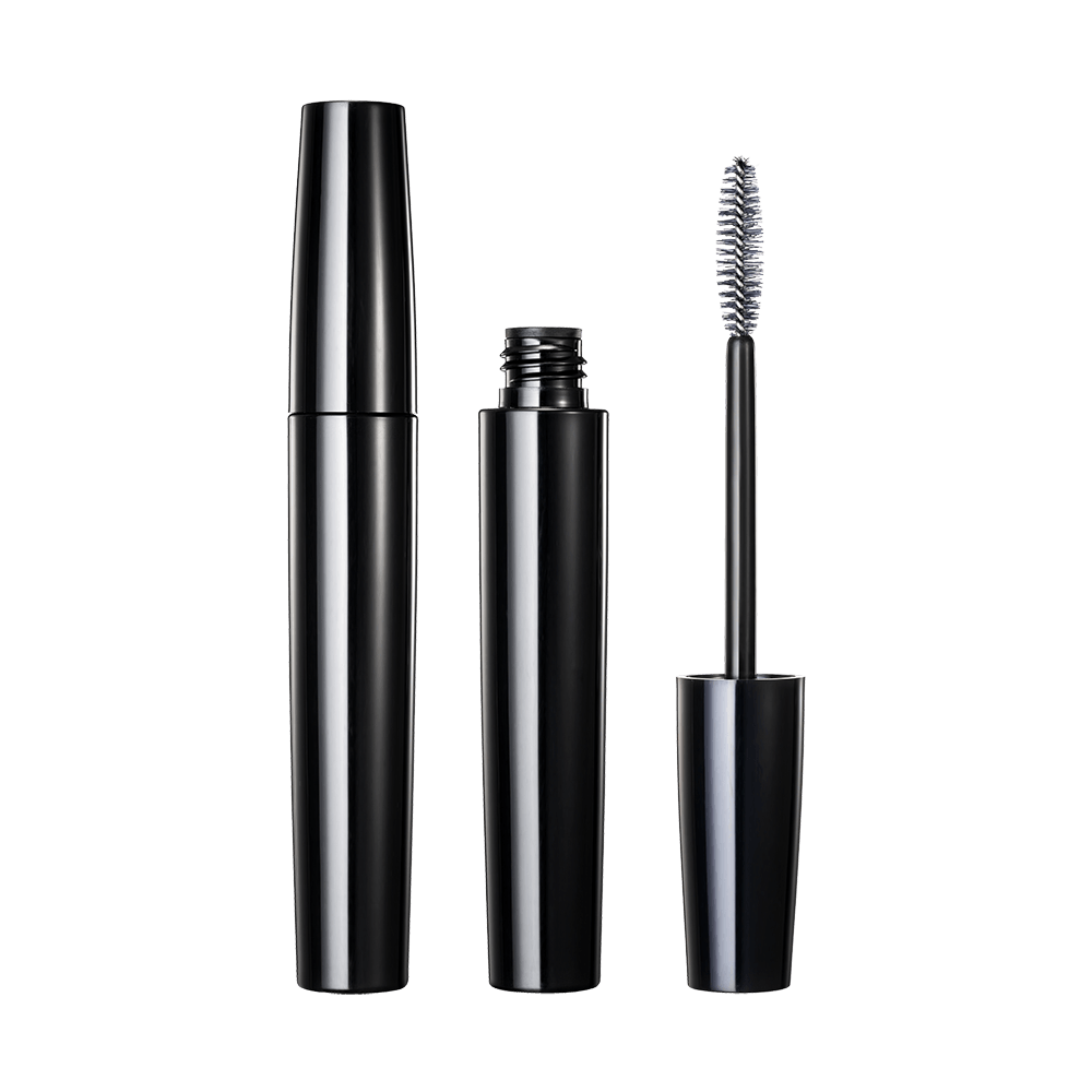 Galvanik parlak gümüş 4ML küçük kapasiteli düz yuvarlak plastik şişe maskara tüpü HM1176